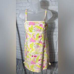 Lilly Pulitzer Originals Bel Air Frisky Business Alligator Dress Size 0 Vintage